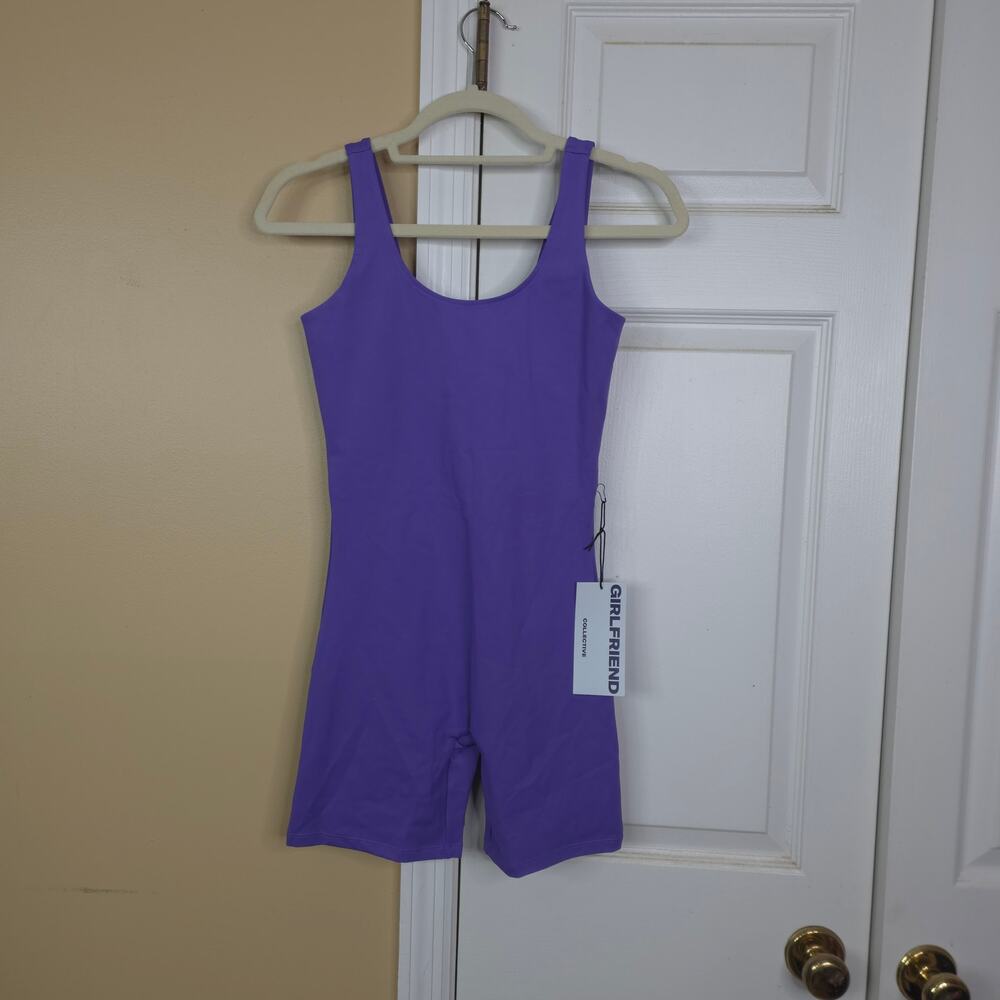 Girlfriend Collective Aurora Bike Unitard Purple Size S